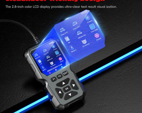 FOXSUR V530 Car Fault Diagnostic Scanner OBD2 Engine Fault Code Reader, Black