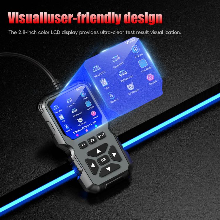 FOXSUR V530 Car Fault Diagnostic Scanner OBD2 Engine Fault Code Reader, Black