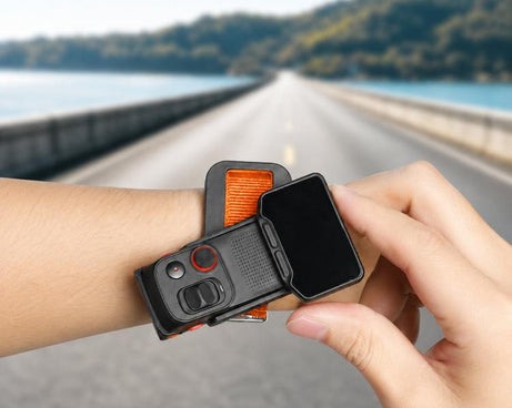 For Insta360 Luna Ultra Wrist Strap Mount Holder Remote Screen Rotating Bracket, Standard (Orange), Standard (Black), Standard (Red White Stripes), Standard (Blue White Stripes), Multi-Angle (Orange), Multi-Angle (Black), Multi-Angle (Red White Stripes...