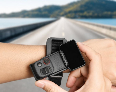 For Insta360 Luna Ultra Wrist Strap Mount Holder Remote Screen Rotating Bracket, Standard (Orange), Standard (Black), Standard (Red White Stripes), Standard (Blue White Stripes), Multi-Angle (Orange), Multi-Angle (Black), Multi-Angle (Red White Stripes...