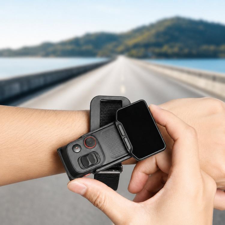 For Insta360 Luna Ultra Wrist Strap Mount Holder Remote Screen Rotating Bracket, Standard (Orange), Standard (Black), Standard (Red White Stripes), Standard (Blue White Stripes), Multi-Angle (Orange), Multi-Angle (Black), Multi-Angle (Red White Stripes...
