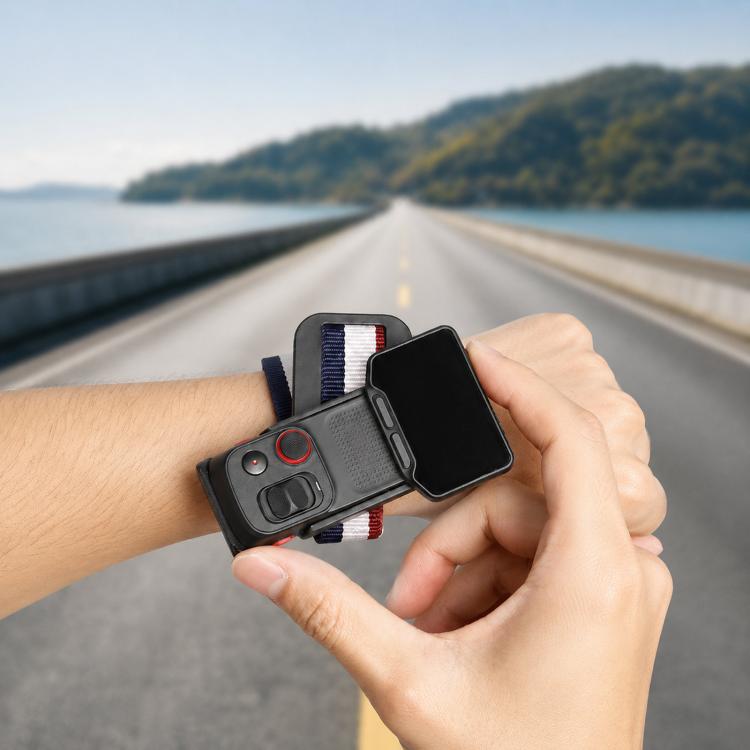 For Insta360 Luna Ultra Wrist Strap Mount Holder Remote Screen Rotating Bracket, Standard (Orange), Standard (Black), Standard (Red White Stripes), Standard (Blue White Stripes), Multi-Angle (Orange), Multi-Angle (Black), Multi-Angle (Red White Stripes...