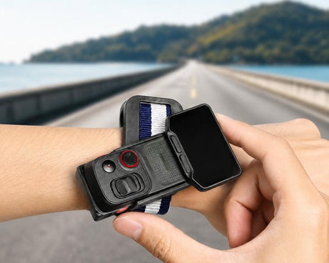 For Insta360 Luna Ultra Wrist Strap Mount Holder Remote Screen Rotating Bracket, Standard (Orange), Standard (Black), Standard (Red White Stripes), Standard (Blue White Stripes), Multi-Angle (Orange), Multi-Angle (Black), Multi-Angle (Red White Stripes...