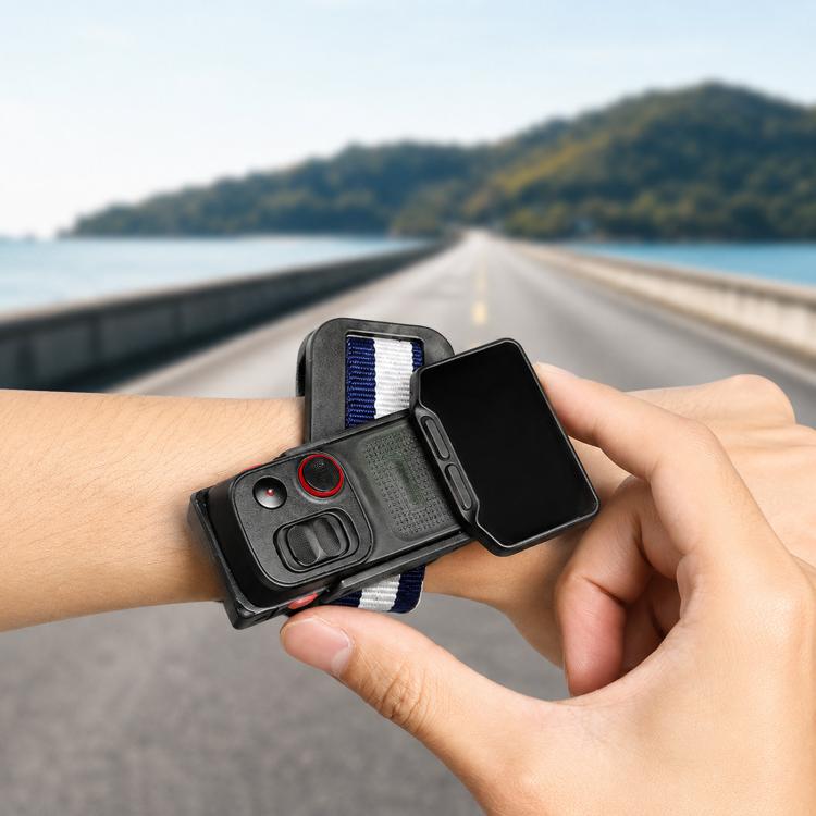 For Insta360 Luna Ultra Wrist Strap Mount Holder Remote Screen Rotating Bracket, Standard (Orange), Standard (Black), Standard (Red White Stripes), Standard (Blue White Stripes), Multi-Angle (Orange), Multi-Angle (Black), Multi-Angle (Red White Stripes...