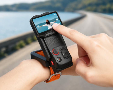 For Insta360 Luna Ultra Wrist Strap Mount Holder Remote Screen Rotating Bracket, Standard (Orange), Standard (Black), Standard (Red White Stripes), Standard (Blue White Stripes), Multi-Angle (Orange), Multi-Angle (Black), Multi-Angle (Red White Stripes...