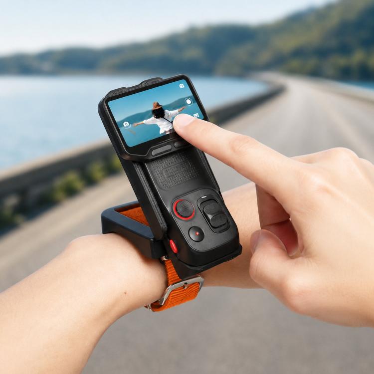 For Insta360 Luna Ultra Wrist Strap Mount Holder Remote Screen Rotating Bracket, Standard (Orange), Standard (Black), Standard (Red White Stripes), Standard (Blue White Stripes), Multi-Angle (Orange), Multi-Angle (Black), Multi-Angle (Red White Stripes...