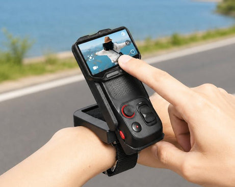 For Insta360 Luna Ultra Wrist Strap Mount Holder Remote Screen Rotating Bracket, Standard (Orange), Standard (Black), Standard (Red White Stripes), Standard (Blue White Stripes), Multi-Angle (Orange), Multi-Angle (Black), Multi-Angle (Red White Stripes...