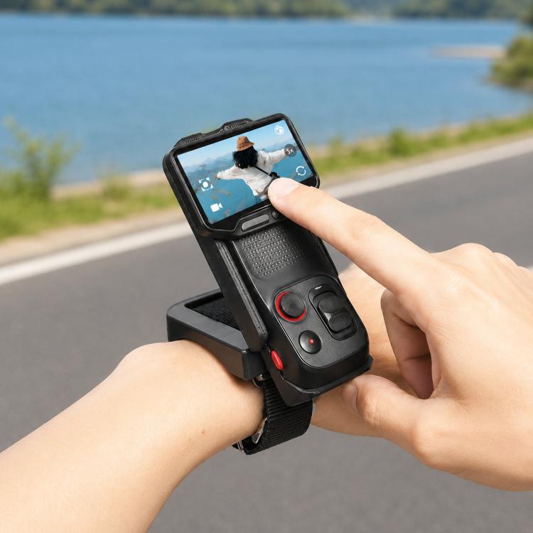 For Insta360 Luna Ultra Wrist Strap Mount Holder Remote Screen Rotating Bracket, Standard (Orange), Standard (Black), Standard (Red White Stripes), Standard (Blue White Stripes), Multi-Angle (Orange), Multi-Angle (Black), Multi-Angle (Red White Stripes...