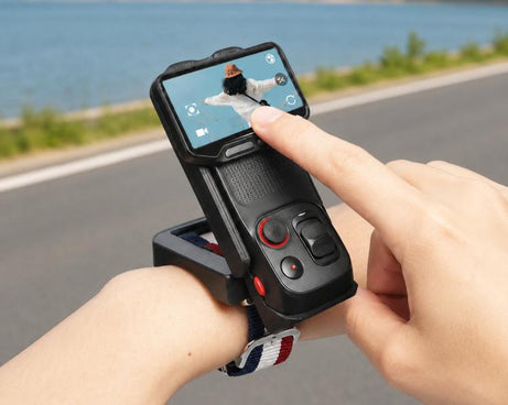 For Insta360 Luna Ultra Wrist Strap Mount Holder Remote Screen Rotating Bracket, Standard (Orange), Standard (Black), Standard (Red White Stripes), Standard (Blue White Stripes), Multi-Angle (Orange), Multi-Angle (Black), Multi-Angle (Red White Stripes...