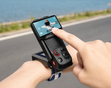 For Insta360 Luna Ultra Wrist Strap Mount Holder Remote Screen Rotating Bracket, Standard (Orange), Standard (Black), Standard (Red White Stripes), Standard (Blue White Stripes), Multi-Angle (Orange), Multi-Angle (Black), Multi-Angle (Red White Stripes...