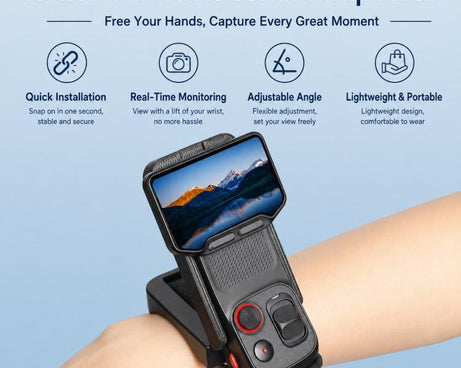 For Insta360 Luna Ultra Wrist Strap Mount Holder Remote Screen Rotating Bracket, Standard (Orange), Standard (Black), Standard (Red White Stripes), Standard (Blue White Stripes), Multi-Angle (Orange), Multi-Angle (Black), Multi-Angle (Red White Stripes...