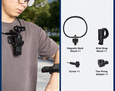 For Insta360 Luna Ultra Neck Mount And Wrist Strap Holder Kit Action Camera And Remote, 4-Piece Set, 5-Piece Set