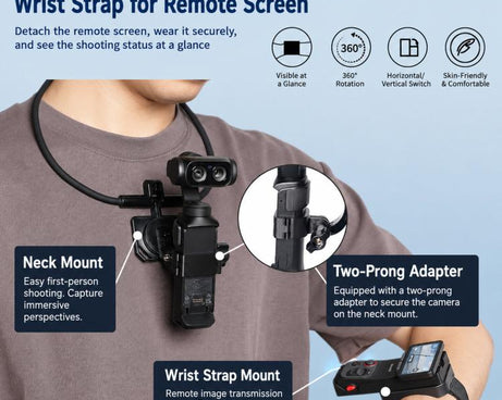 For Insta360 Luna Ultra Neck Mount And Wrist Strap Holder Kit Action Camera And Remote, 4-Piece Set, 5-Piece Set