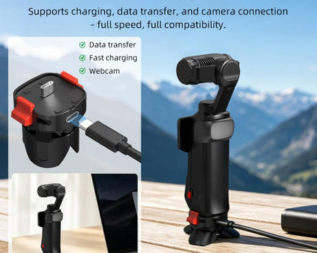 For Insta360 Luna Ultra BRDRC Magnetic Clip Quick-Release Charging Tripod