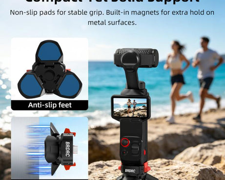 For Insta360 Luna Ultra BRDRC Magnetic Clip Quick-Release Charging Tripod