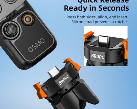 For DJI Osmo Pocket 4P / 4 / 3 BRDRC Charging Magnetic Quick-release Tripod