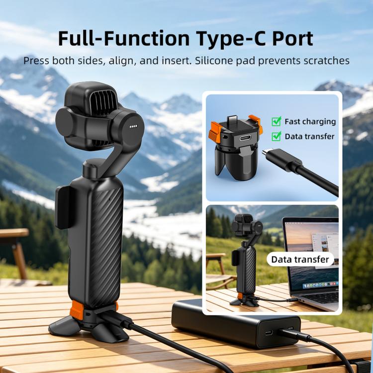 For DJI Osmo Pocket 4P / 4 / 3 BRDRC Charging Magnetic Quick-release Tripod