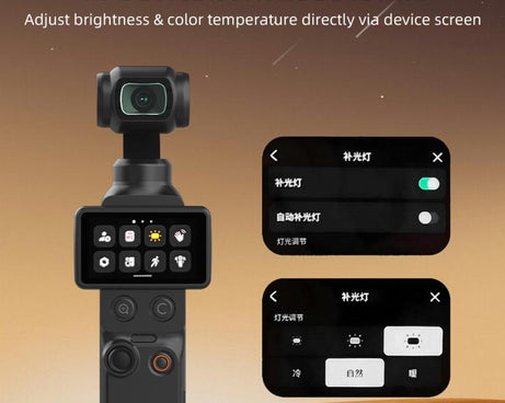 For DJI Osmo Pocket 4 BRDRC Camera Handheld Gimbal Selfie Fill Light