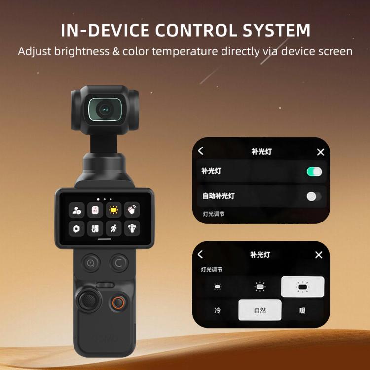 For DJI Osmo Pocket 4 BRDRC Camera Handheld Gimbal Selfie Fill Light