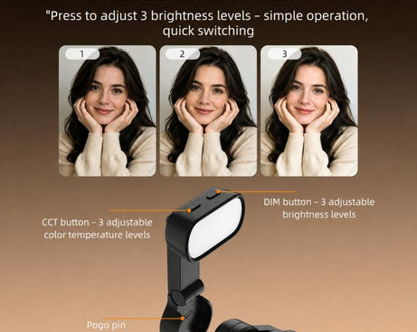 For DJI Osmo Pocket 4 BRDRC Camera Handheld Gimbal Selfie Fill Light