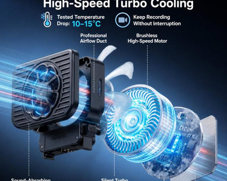 ShiYifan 2 In 1 Cooling Fan & Fill Light, For DJI Osmo Nano, For DJI Osmo Action 6, For DJI Osmo Action 4 / 5, For DJI Osmo Pocket 4 / 3 / Insta360 Luna Ultra