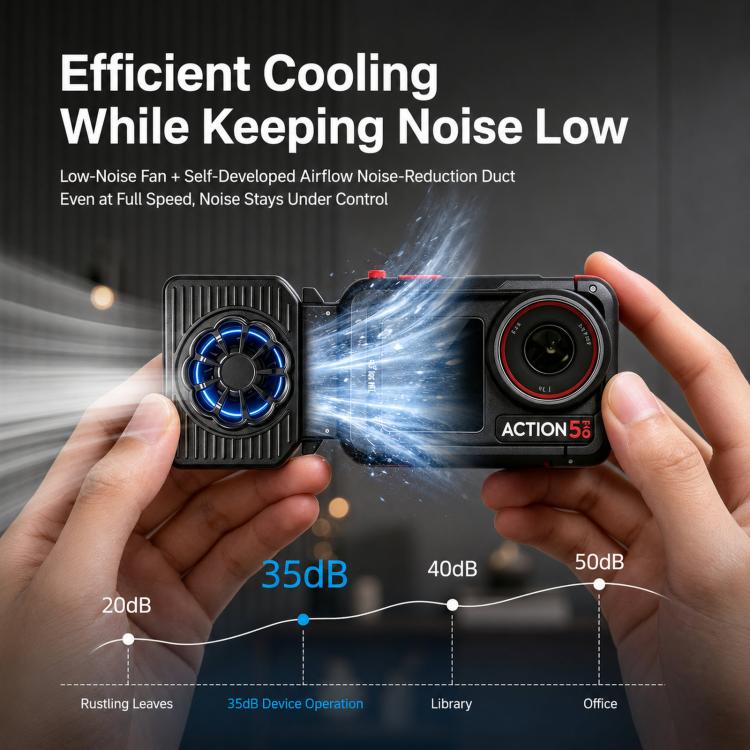 ShiYifan 2 In 1 Cooling Fan & Fill Light, For DJI Osmo Nano, For DJI Osmo Action 6, For DJI Osmo Action 4 / 5, For DJI Osmo Pocket 4 / 3 / Insta360 Luna Ultra