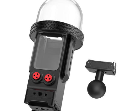 For DJI Osmo Pocket 3 Aluminium Waterproof Housing Case 80M Deep Diving Shell, Standard, Universal Dual-Card, Magnetic Quick-Release Dual-Card, 1 inch Ball Head