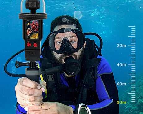 For DJI Osmo Pocket 3 Aluminium Waterproof Housing Case 80M Deep Diving Shell, Standard, Universal Dual-Card, Magnetic Quick-Release Dual-Card, 1 inch Ball Head