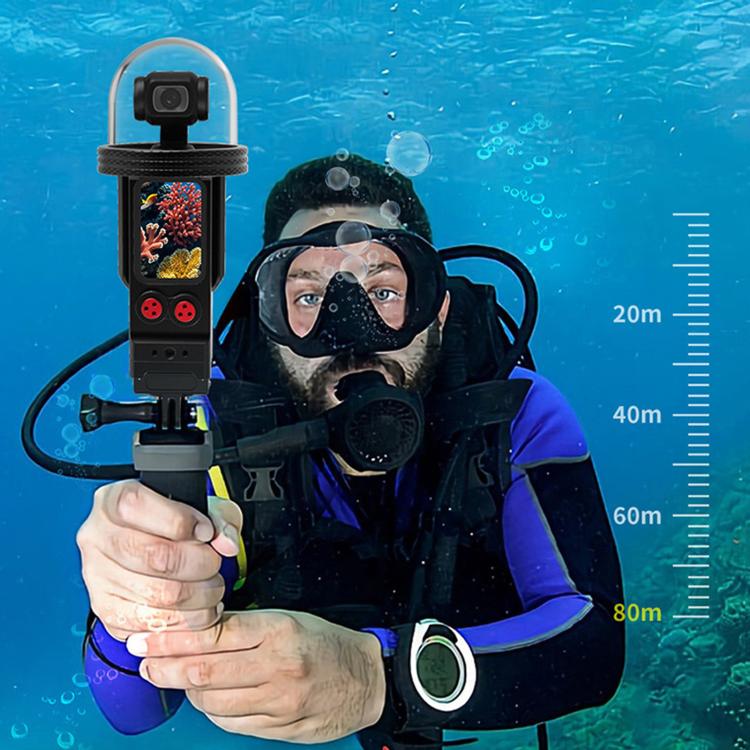 For DJI Osmo Pocket 3 Aluminium Waterproof Housing Case 80M Deep Diving Shell, Standard, Universal Dual-Card, Magnetic Quick-Release Dual-Card, 1 inch Ball Head