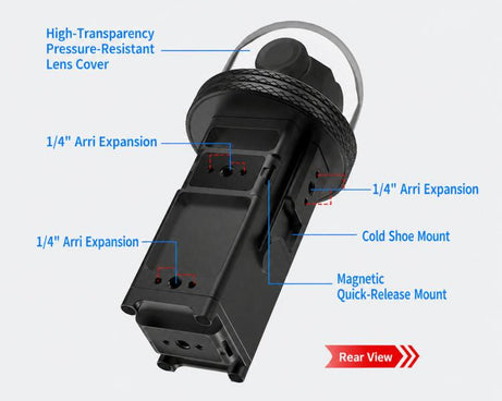 For DJI Osmo Pocket 3 Aluminium Waterproof Housing Case 80M Deep Diving Shell, Standard, Universal Dual-Card, Magnetic Quick-Release Dual-Card, 1 inch Ball Head