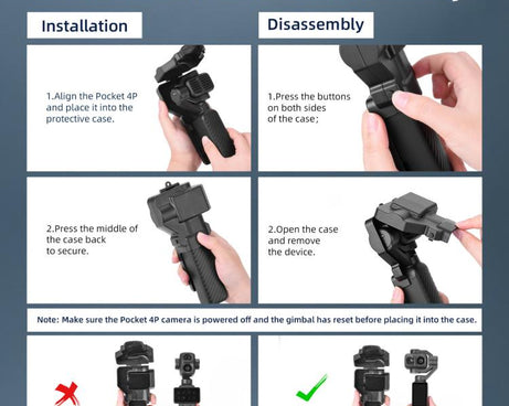 For DJI Osmo Pocket 4P BRDRC Lens Screen Dustproof Semi-Enclosed Protective Case