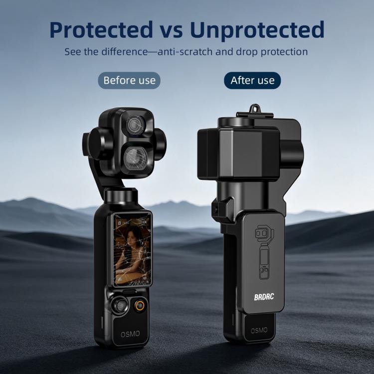 For DJI Osmo Pocket 4P BRDRC Lens Screen Dustproof Semi-Enclosed Protective Case