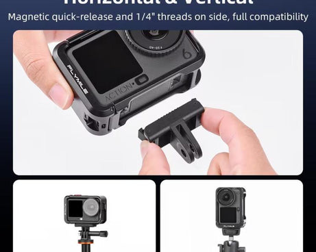 For DJI Osmo Action 6 Flymile Action Camera Metal Protective Case Extension Frame
