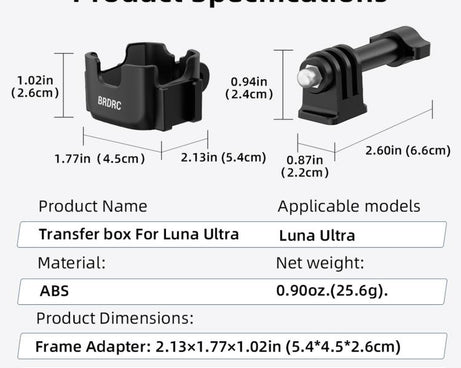 For Insta360 Luna Ultra BRDRC Protective Bezel Expansion Clip Bracket Adapter Base Accessory
