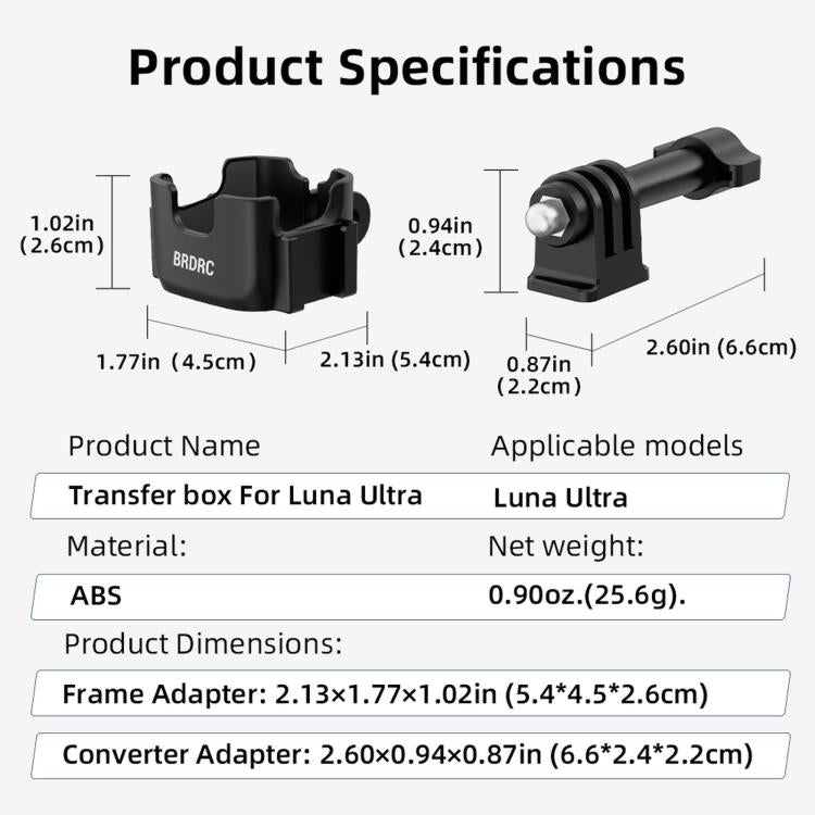 For Insta360 Luna Ultra BRDRC Protective Bezel Expansion Clip Bracket Adapter Base Accessory