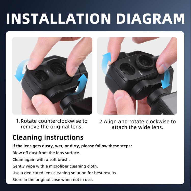 For DJI Osmo Pocket 4P 115 Degree Wide-angle External Filter