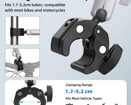 Flymile Camera Motorcycle Bicycle Riding Extension Bracket, For DJI Osmo Action 3 / 4 / 5 Pro, For DJI Osmo Action 6 / Nano