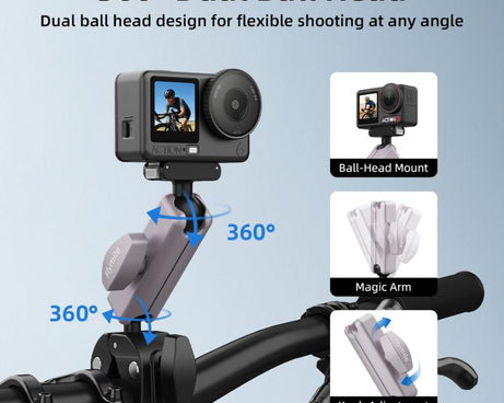 Flymile Camera Motorcycle Bicycle Riding Extension Bracket, For DJI Osmo Action 3 / 4 / 5 Pro, For DJI Osmo Action 6 / Nano