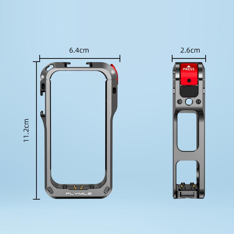 For Insta360 X6 Flymile Action Camera Cage Protective Shockproof Frame