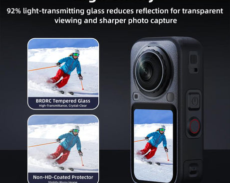 For Insta360 X6 BRDRC Dustproof Tempered Glass Screen Protector