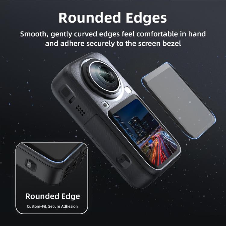 For Insta360 X6 BRDRC Dustproof Tempered Glass Screen Protector
