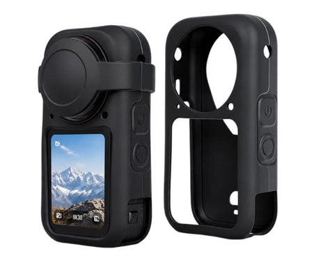 For Insta360 X6 Silicone Protective Case & Lens Cap Set Soft Body Sleeve Cover, Silicone Case