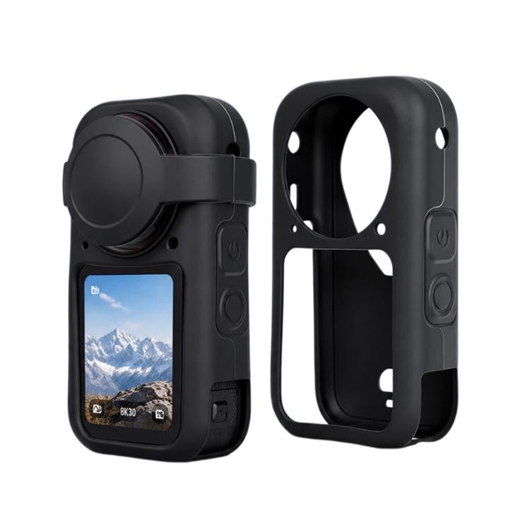 For Insta360 X6 Silicone Protective Case & Lens Cap Set Soft Body Sleeve Cover, Silicone Case