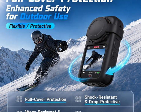 For Insta360 X6 Silicone Protective Case & Lens Cap Set Soft Body Sleeve Cover, Silicone Case