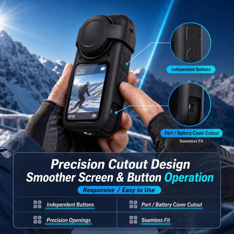 For Insta360 X6 Silicone Protective Case & Lens Cap Set Soft Body Sleeve Cover, Silicone Case