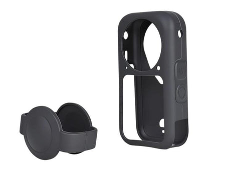 For Insta360 X6 Silicone Protective Case & Lens Cap Set Soft Body Sleeve Cover, Silicone Case