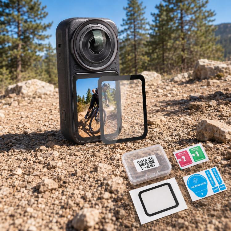 For Insta360 X6 Tempered Glass Screen Protector Ultra-Clear Full Coverage Film, 1 Set, 2 Sets