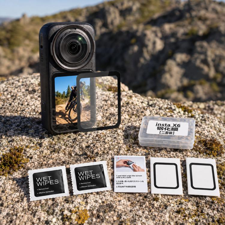 For Insta360 X6 Tempered Glass Screen Protector Ultra-Clear Full Coverage Film, 1 Set, 2 Sets