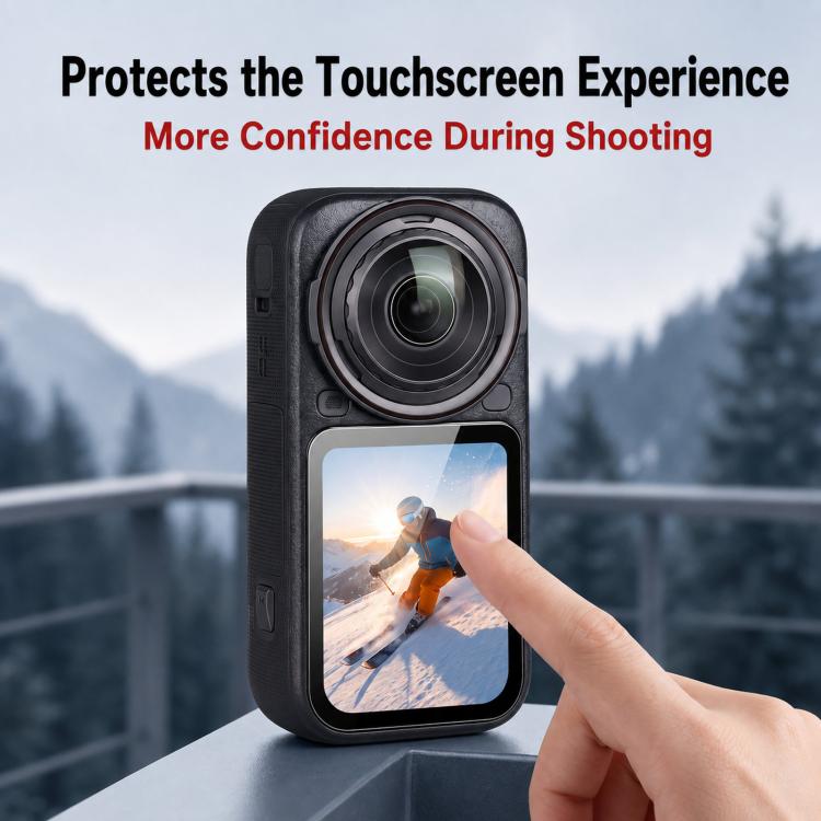 For Insta360 X6 Tempered Glass Screen Protector Ultra-Clear Full Coverage Film, 1 Set, 2 Sets