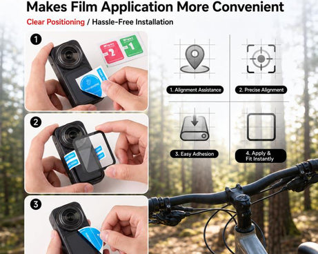 For Insta360 X6 Tempered Glass Screen Protector Ultra-Clear Full Coverage Film, 1 Set, 2 Sets